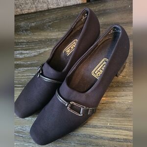 Murano Black Women's Shoes with Silver Buckle